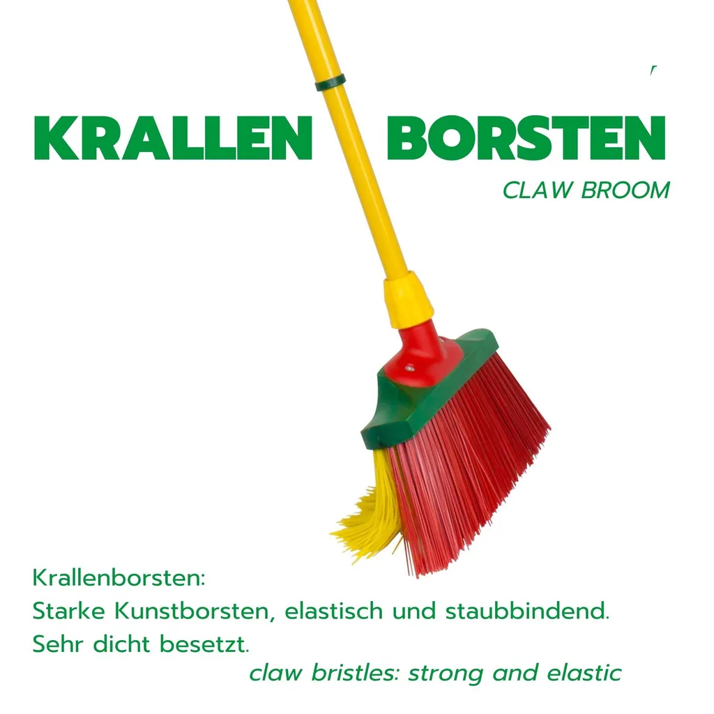 Balai de jardin à griffes 30cm avec manche réglable pour feuilles et rue