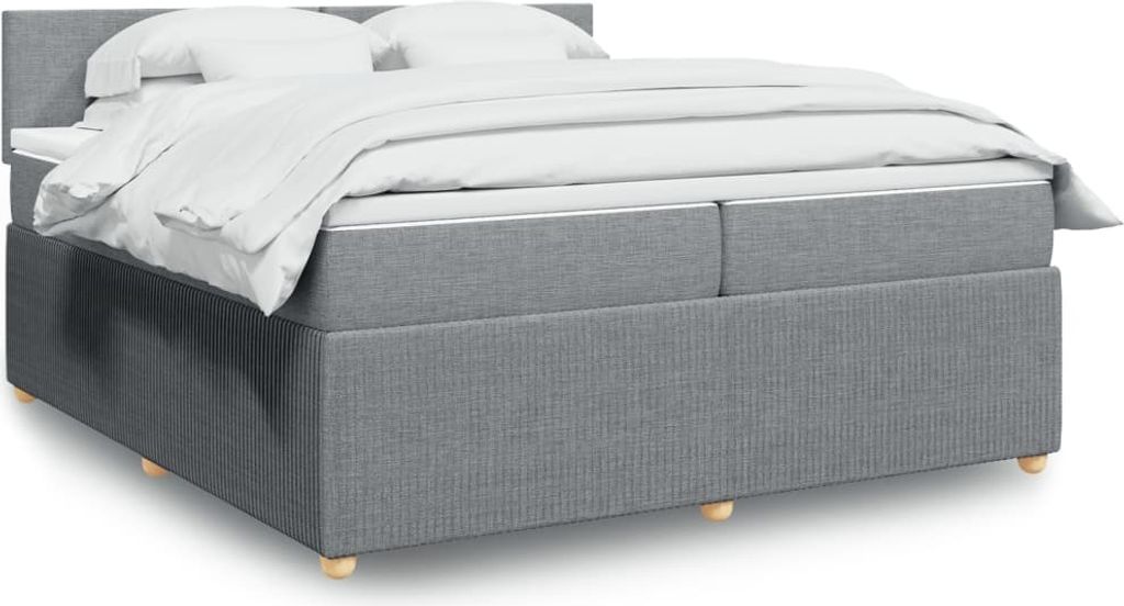 "2026 Promotion" Boxspringbett mit Matratze - Hellgrau 200x200 cm - Stoff - Polsterbett CC14756