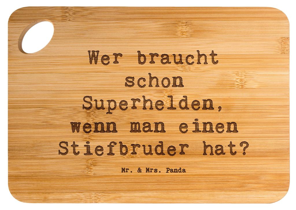 Mr. & Mrs. Panda Holzbrett Spruch Stiefbruder Held - Transparent - Geschenk, Unterstützung, Familiengeschenke, Persönliche Geschenke, Schneidebre...