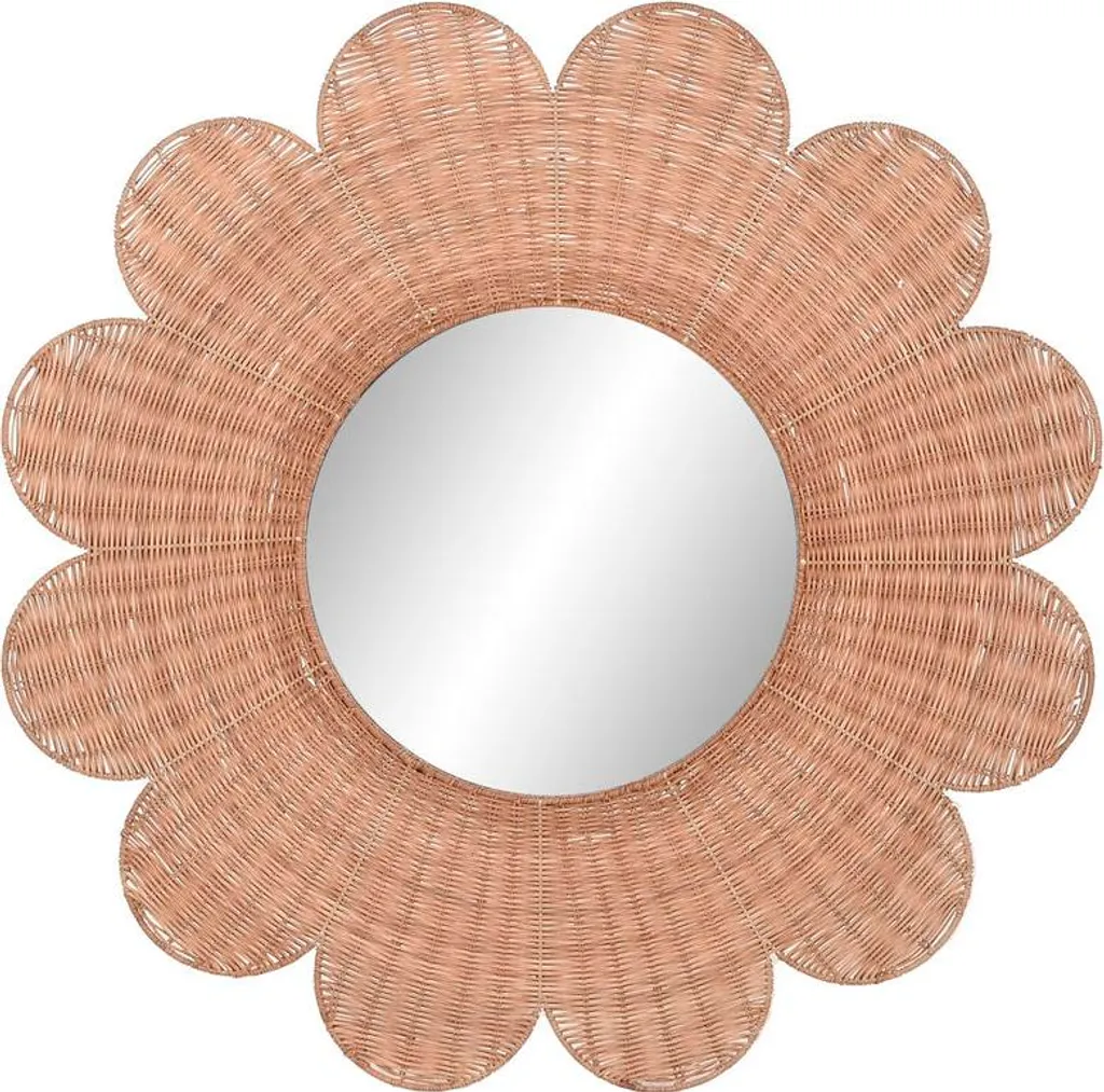 Miroir mural tropical Home ESPRIT en bois brun 98x98 cm cadre naturel