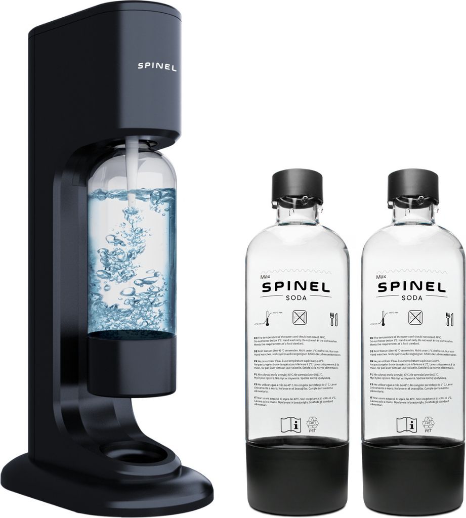 Spinel Soda BubbleON Wassersprudler Set mit 2 Flaschen CO2 Zylinder