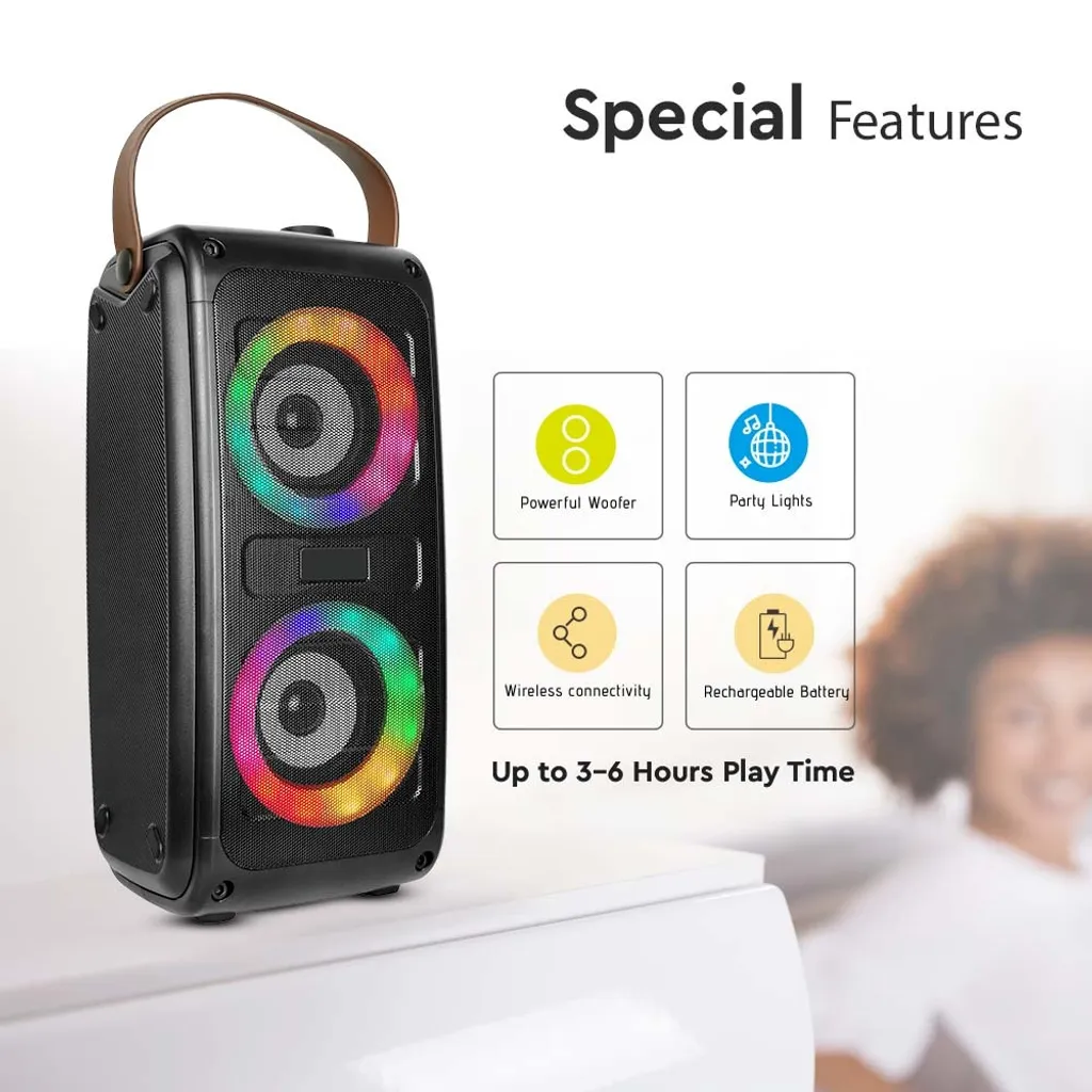 Enceinte Bluetooth 20W portable : fini le son faible avec ce haut-parleur LED