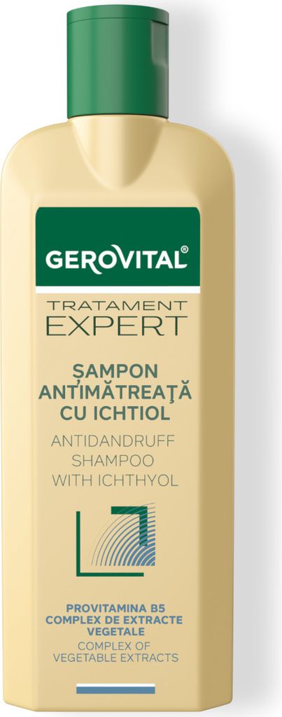 Gerovital Anti-Schuppen Shampoo mit Ichthyol & Provitamin B5 – beruhigt irritierte Kopfhaut, reduziert Schuppen, 250 ml