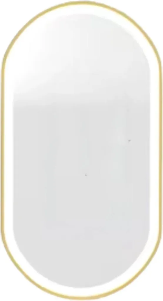 Miroir LED Anti-Buée Ovale 60x120cm Dimmable Cadre Or Salle de Bain Zen