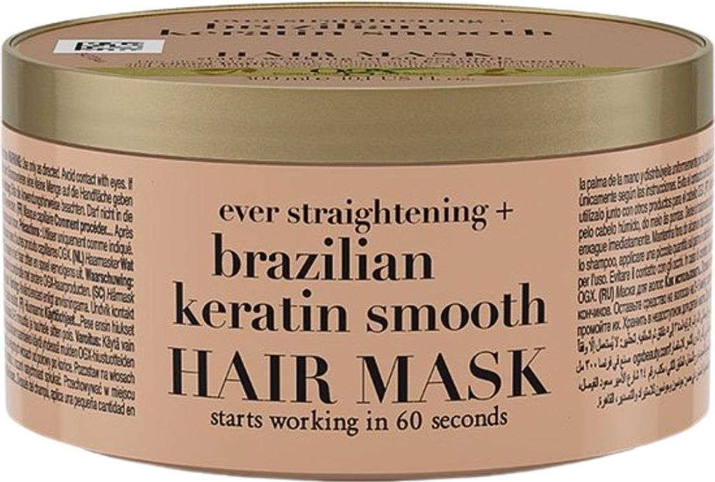 OGX Brazilian Keratin Smooth Hair Mask – Reparatur & Glanz – Für seidiges Haar – 300 ml - 1 Stück