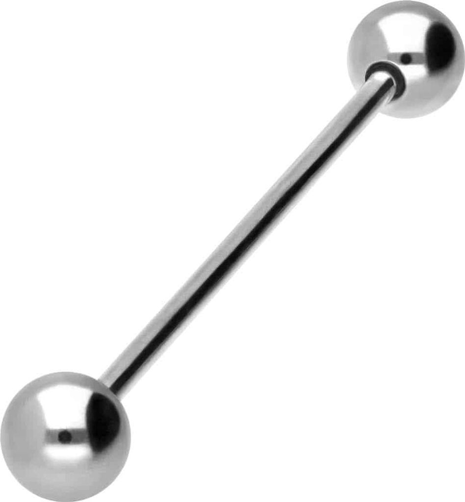 Zungenpiercing, Intim-Piercing Chirurgenstahl Barbell Silber Stablänge: 36mm + Stabstärke: 1,6mm + Kugelgröße: 6mm