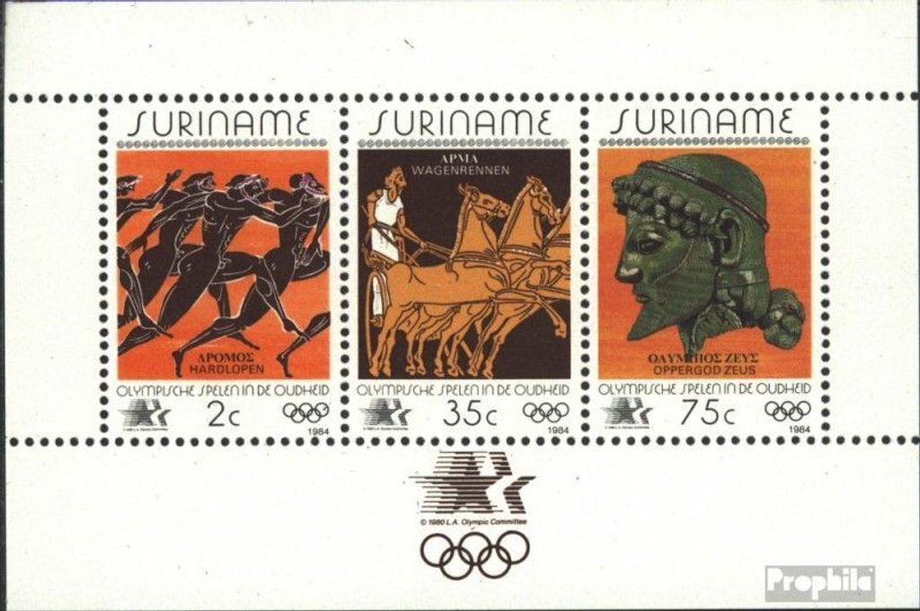 Briefmarken Suriname 1984 Mi Block37 (kompl.Ausg.) postfrisch Sommerspiele