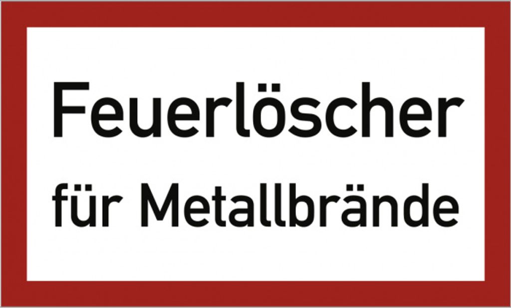 Dreifke Brandschutzzeichen Feuerlöscher für Metallbrände, Kunststoff, 200 x ...