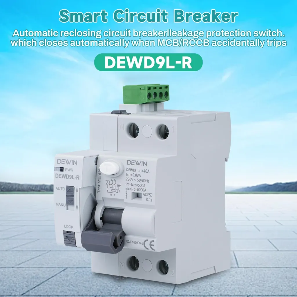 Protection Électrique Continue : Disjoncteur Auto-Réarmable 40A 30mA 2P - 8