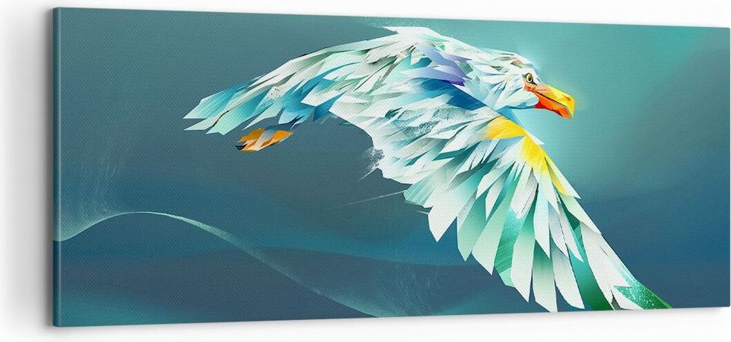 Bild auf Leinwand - Leinwandbild - Adler Abstraktion - 100x40cm - Wand Bild - Wanddeko - Wandbilder - Leinwanddruck - Bilder - Kunstdruck - Wanddek...