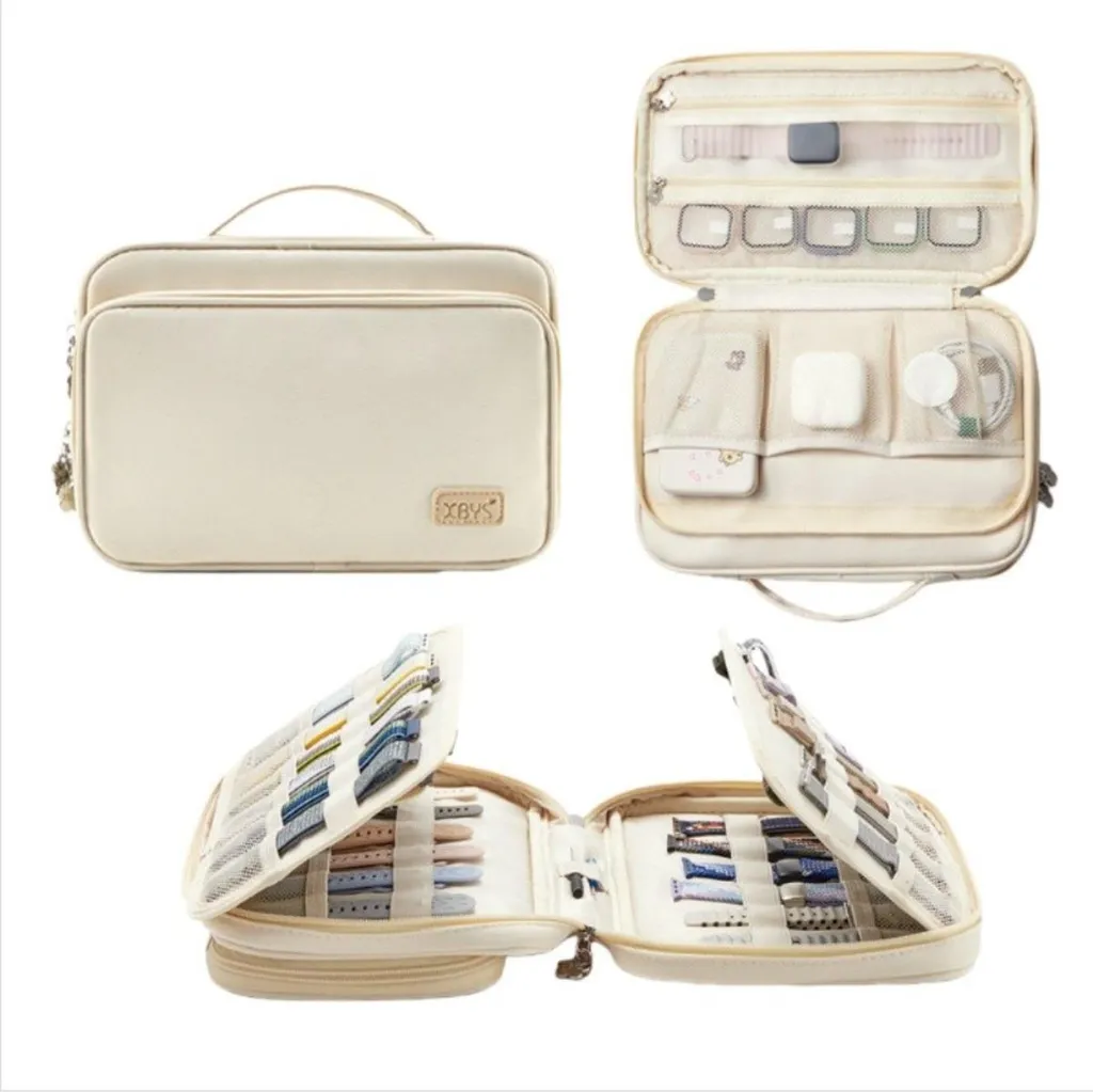 Rangement Bracelets Apple Watch Grande Capacité en Tissu Beige INF