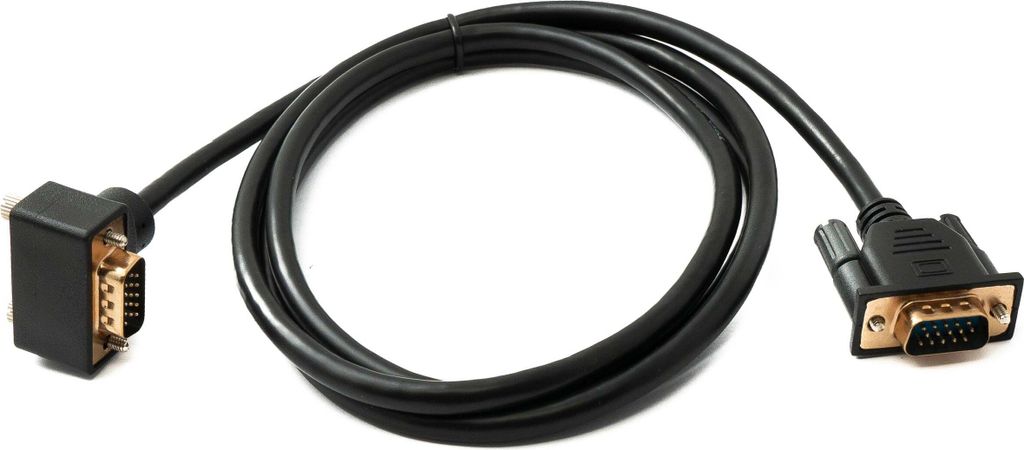 SYSTEM-S D Sub15 Kabel 150 cm HD VGA 15 Pin Stecker zu Stecker DB15 Winkel Up Angled
