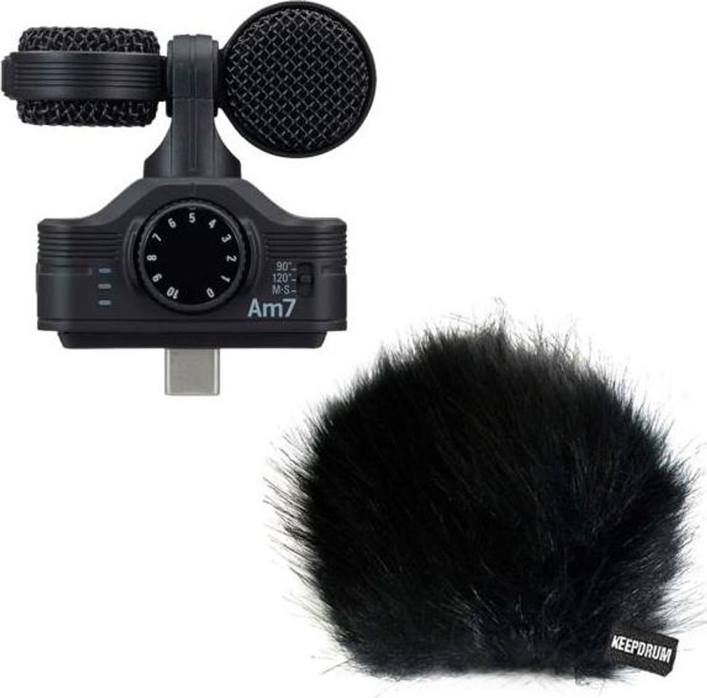 Zoom AM7 Mikrofon für USB-C Geräte mit Windschutz