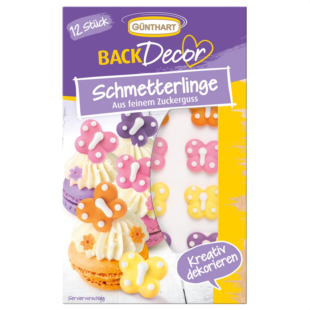 BackDecor 12 Pastell Schmetterlinge aus Zucker Produktbild 