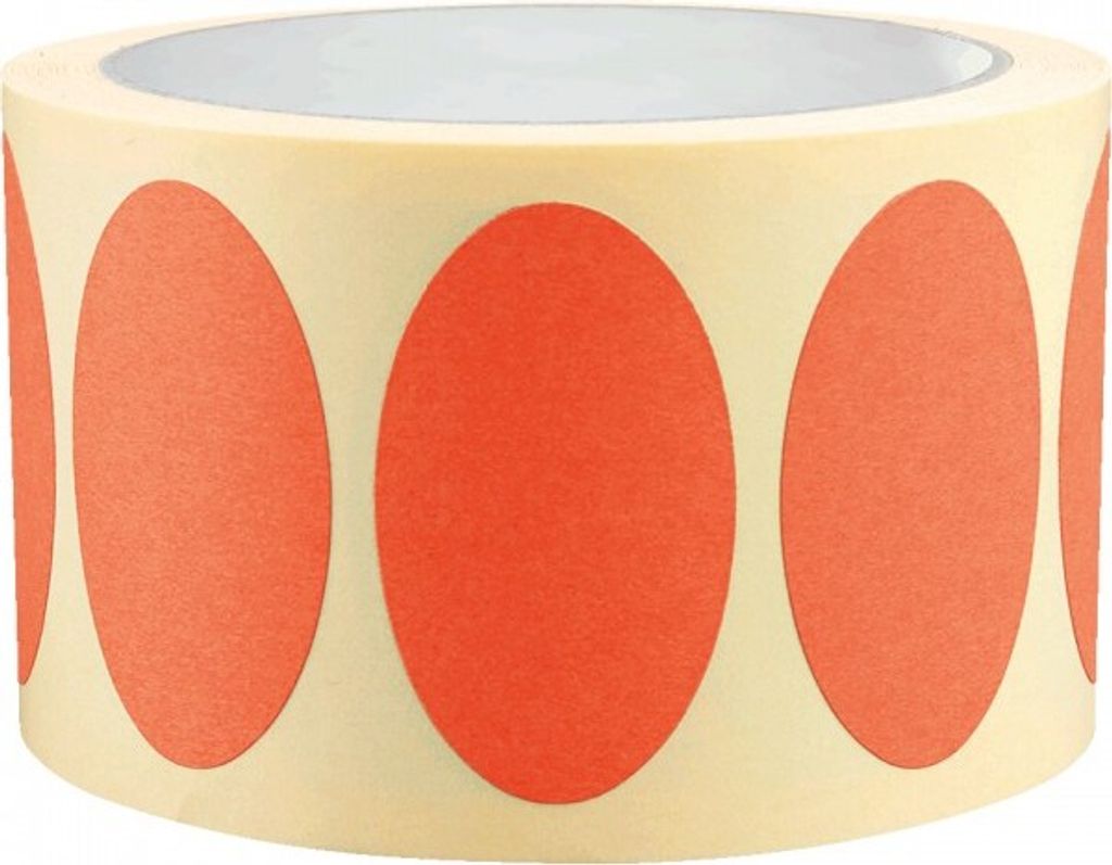 Dreifke Aufkleber I Etikett, beschriftbar, oval, rot, Haftpapier, ablösbar, ...