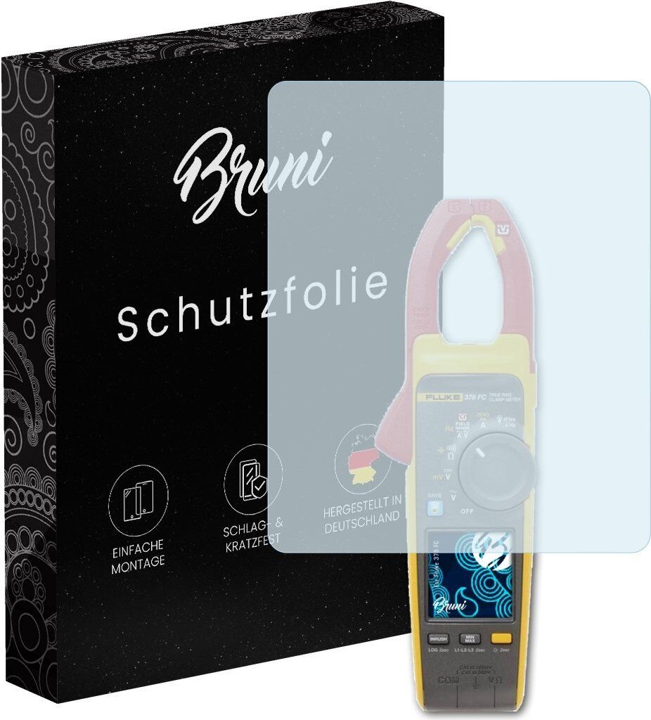 Bruni Basics-Clear 2x Schutzfolie kompatibel mit Fluke 378 FC Folie