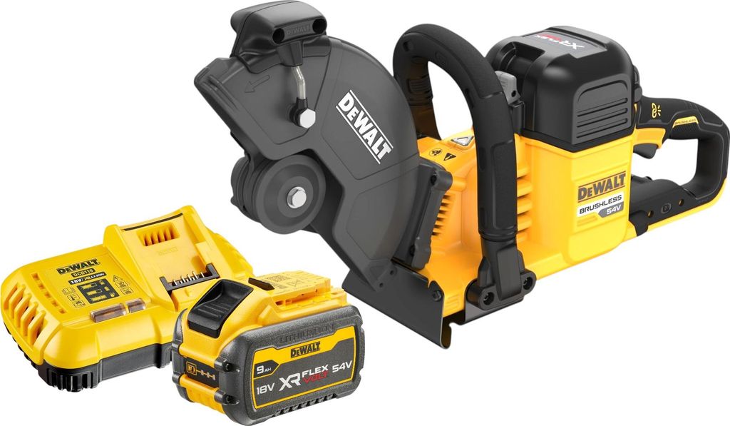 DeWalt DCS 691 X1 Akku Trennschleifer 54 V FlexVolt 230 mm Brushless + 1x Akku 9,0 Ah + Ladegerät