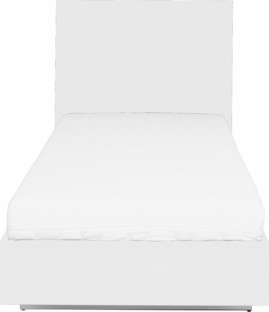 Furniture24 Bettgestelle Noma N07 Bett Mit Lattenrost 80 X 200 Cm Bettrahmen Weiß