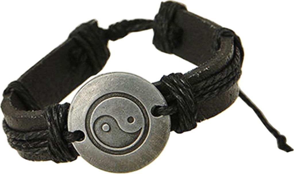 Uni Acht Diagramm Kunstleder Seil Geflecht Charm Infinity Mehrschichtiges Armband für Party-Schwarz