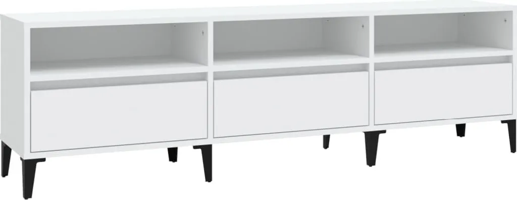 Porta TV Bianco 150x30x44,5 cm Legno - Supporto TV Gaming e Home Cinema