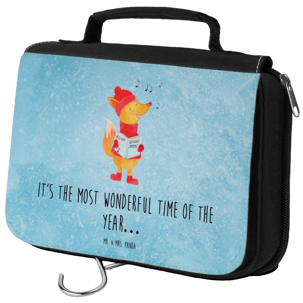 Mr. & Mrs. Panda Kulturtasche Fuchs Sänger - Eisblau - Geschenk, Heiligabend, Kulturbeutel, Weihnachten, Winter, Weihnachtslieder, kosmetiktäschc...