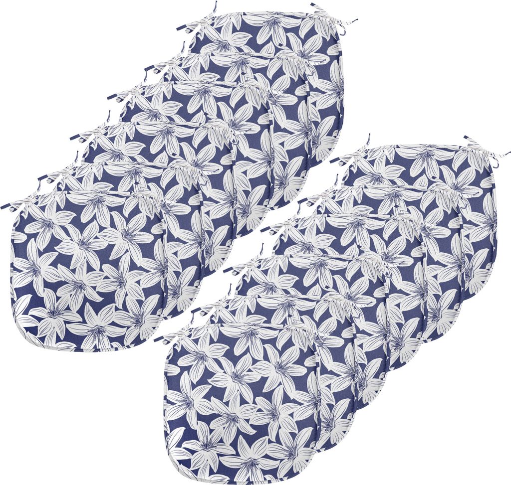 ABAKUHAUS Marine Polster für Esszimmerstühle, Hibiscus Blütenblätter, Dekoratives wasserfestes Kissen mit Riemen für Küchensitze, 40 cm x 40 ...