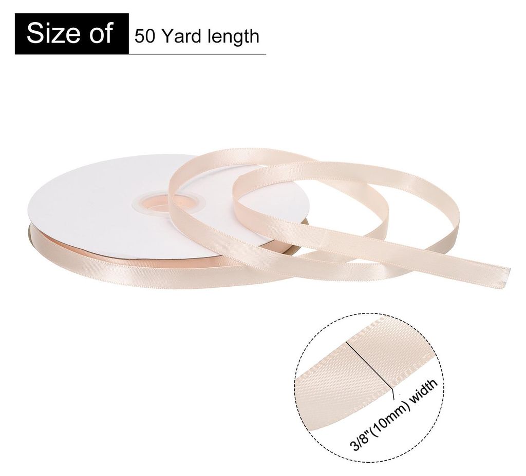 10 mm x 46 Meter Satinband, Doppelseitige Schleifenband Polyester Geschenkband fš¹r Deko Party Hochzeit Geburtstag Trauer Geschenkverpackung Band...