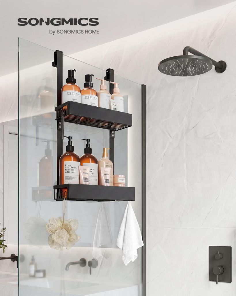 SONGMICS, úložný prostor do sprchy bez vrtání, sada 1 kus, Obrázek produktu 