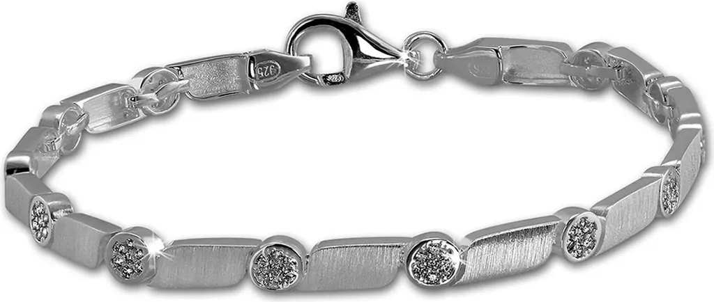 Bracelet en Argent 925 pour Femme SilberDream 19cm Bijou de Bras Blanc