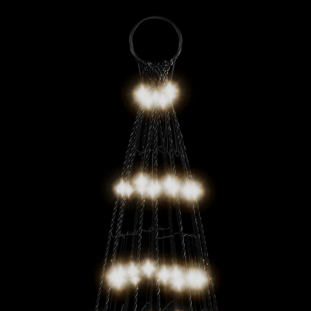VidaXL LED Weihnachtsbaum Für Fahnenmast, 180 Cm Hoch, 108 Warmweiße LEDs, 8 Lichteffekte, Mit Erdspieß
