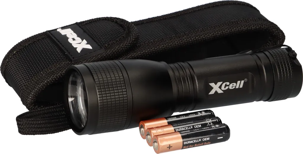 Lampe de poche LED Xcell L500 noir focalisable pour un éclairage précis
