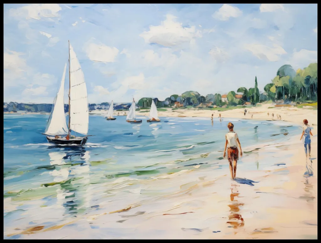 Affiche 100 x 75 cm La vie au bord de l'eau - Décoration Murale XXL