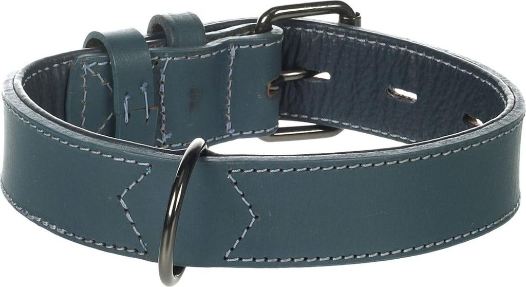 Flamingo Halsband gepolstert & breit Denver blau, Größe: S-M / Breite: 35 mm