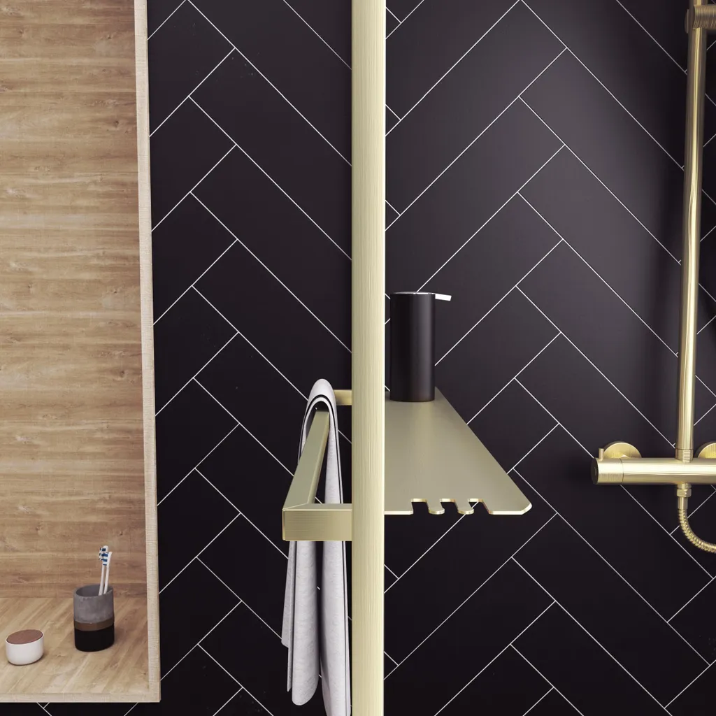 Paroi de Douche Anticalcaire 90x200cm Or Doré - Solution Rangement