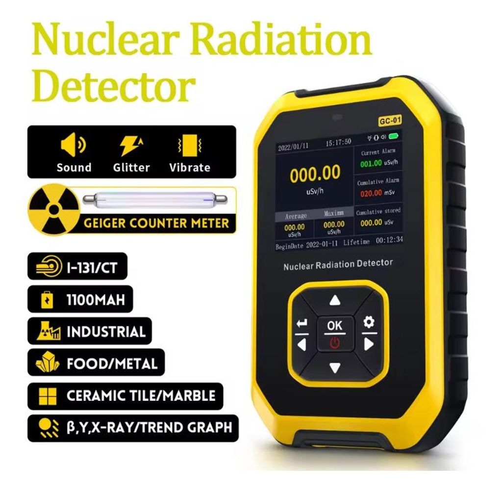 Strahlungsdetektor GC-01 – Geigerzähler, Röntgen-, Gamma- und Betastrahlungsdetektor, Radioaktivitätsmessgerät für Marmor, persönliches Dos...