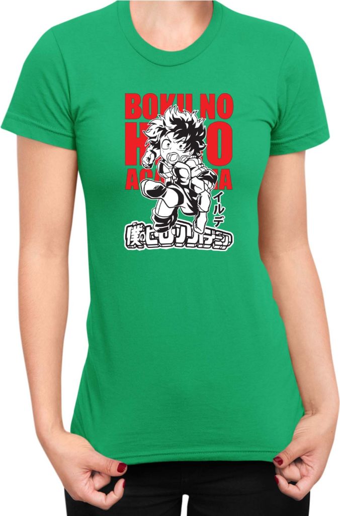 Damen T-Shirt Japan Anime Manga My Hero Anime Academia 02 Hero School, Lady S / Grün