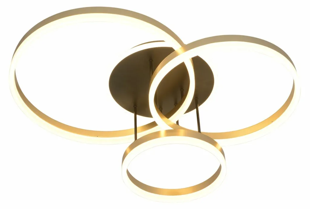 Grand Plafonnier LED Design Chic Noir et Doré pour Éclairage de Séjour