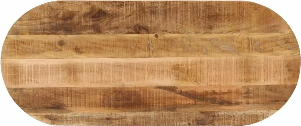 Top Tavolo Ovale 140x50 cm Legno di Mango Massiccio Grezzo Top Quality