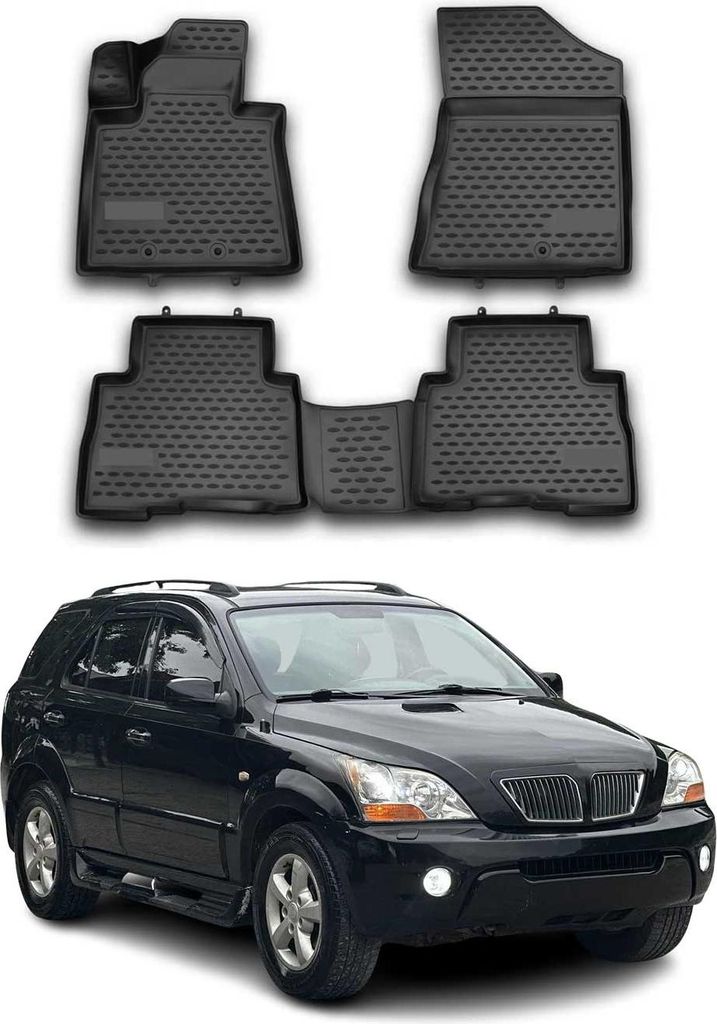 2012-2015 Kia Sorento dywaniki podłogowe TPE czarne 4 szt Zdjęcie produktu 