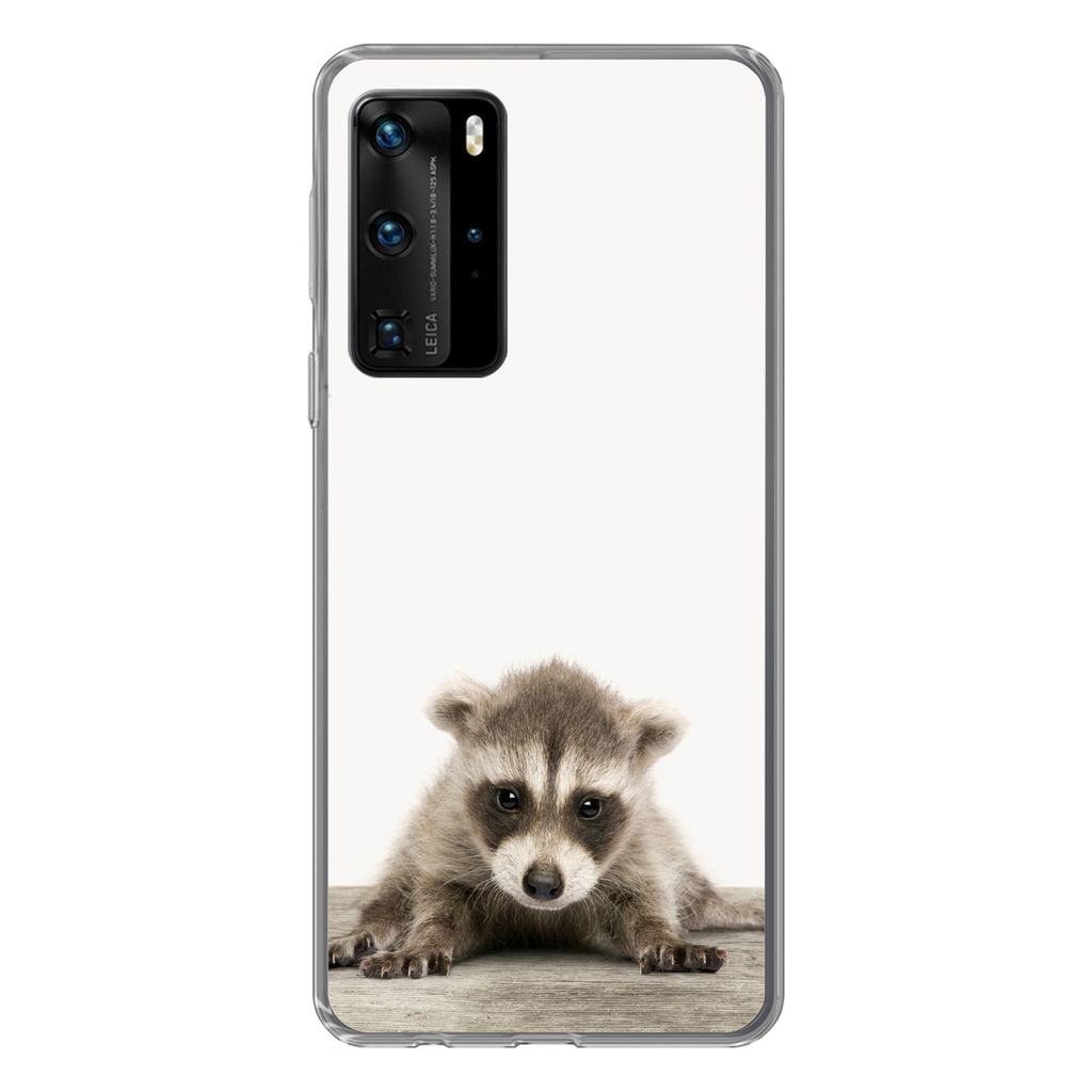 MuchoWow Handyhülle Schutzhülle Hülle für Huawei P40 Pro Waschbär - Tiere - Jungen - Mädchen Silikon Softcase Handy Hülle - Schutz
