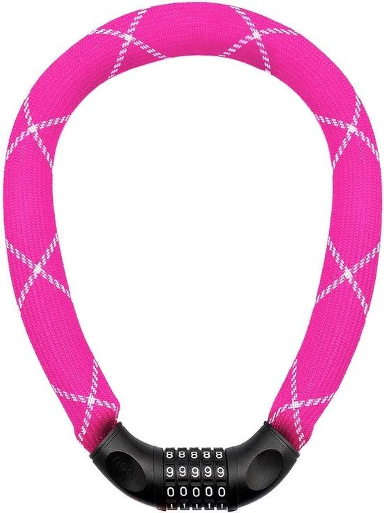 Antivol de vélo rose haute sécurité 900mm acier trempé et gaine textile