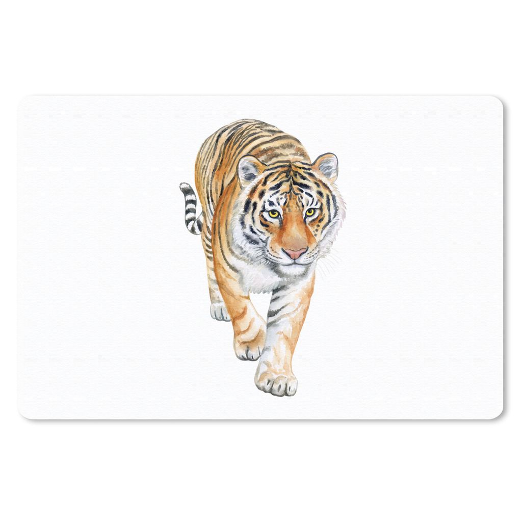 MuchoWow Schreibtischunterlage Tiger - Körper - Weiß 60x40 cm - XXL Mauspad - Großes Mauspad