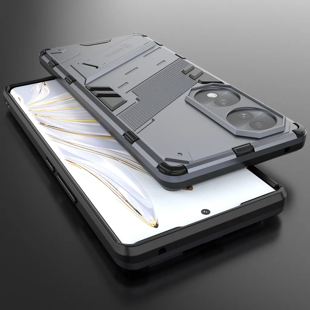 Custodia Design per Honor 70 Grigio: Funzionalità e Protezione Ibrida - 5