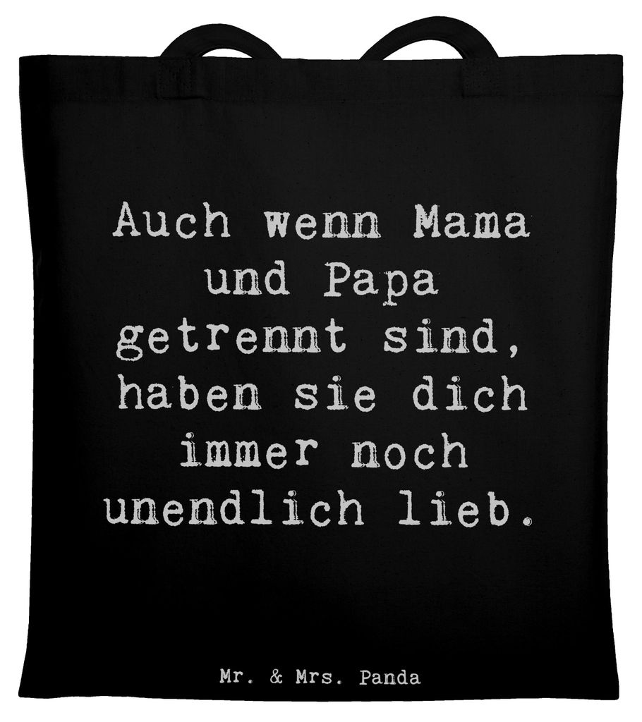 Mr. & Mrs. Panda Stoffbeutel Spruch Trennung von den Eltern - Schwarz - Geschenk, Mutmacher, Stärke, Vertrauem, Herausforderungen, Tote Bag, Kind ...