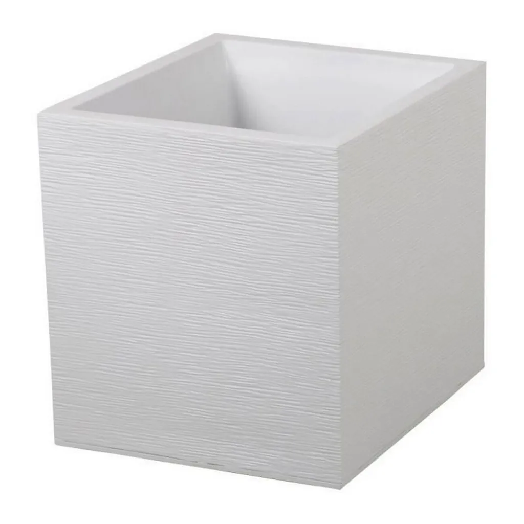 Jardinière Carrée Blanche Graphit 31 en Plastique - Pot de 31 Litres