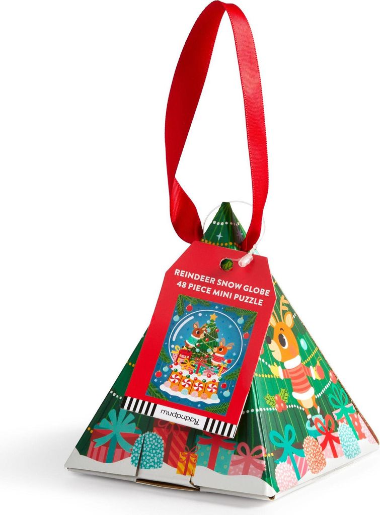 Rentier Schneekugel 48 Teile Mini Puzzle Ornament