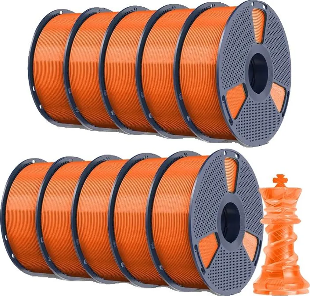 Filament 3D orange clair en bobine haute ténacité pour pièces solides