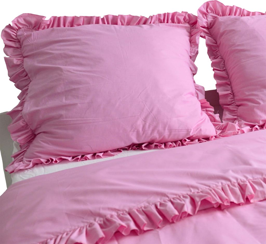 Bettwäsche Mit Rüschen Kissenbezug Kissenhülle 70X80 Cm Rosa