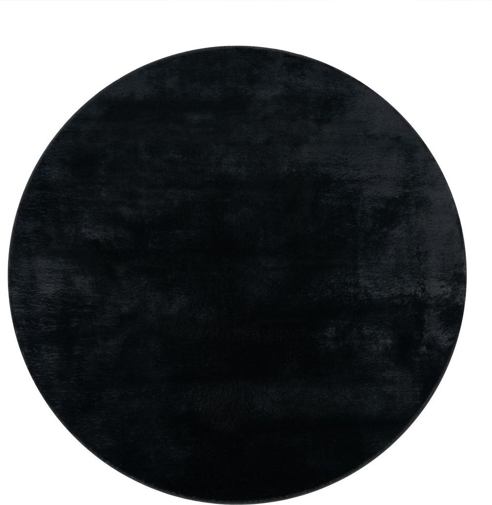 TT Home Wohnzimmer Teppich Hochflor Langflor Kunstfell Weich Modern Unifarben Flauschig Größe 100 cm Rund