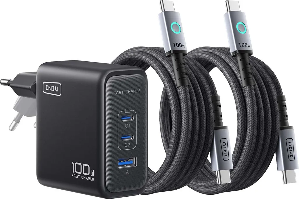 Chargeur Leopard CS Pliable USB-C 100W avec Câble Renforcé Inclus